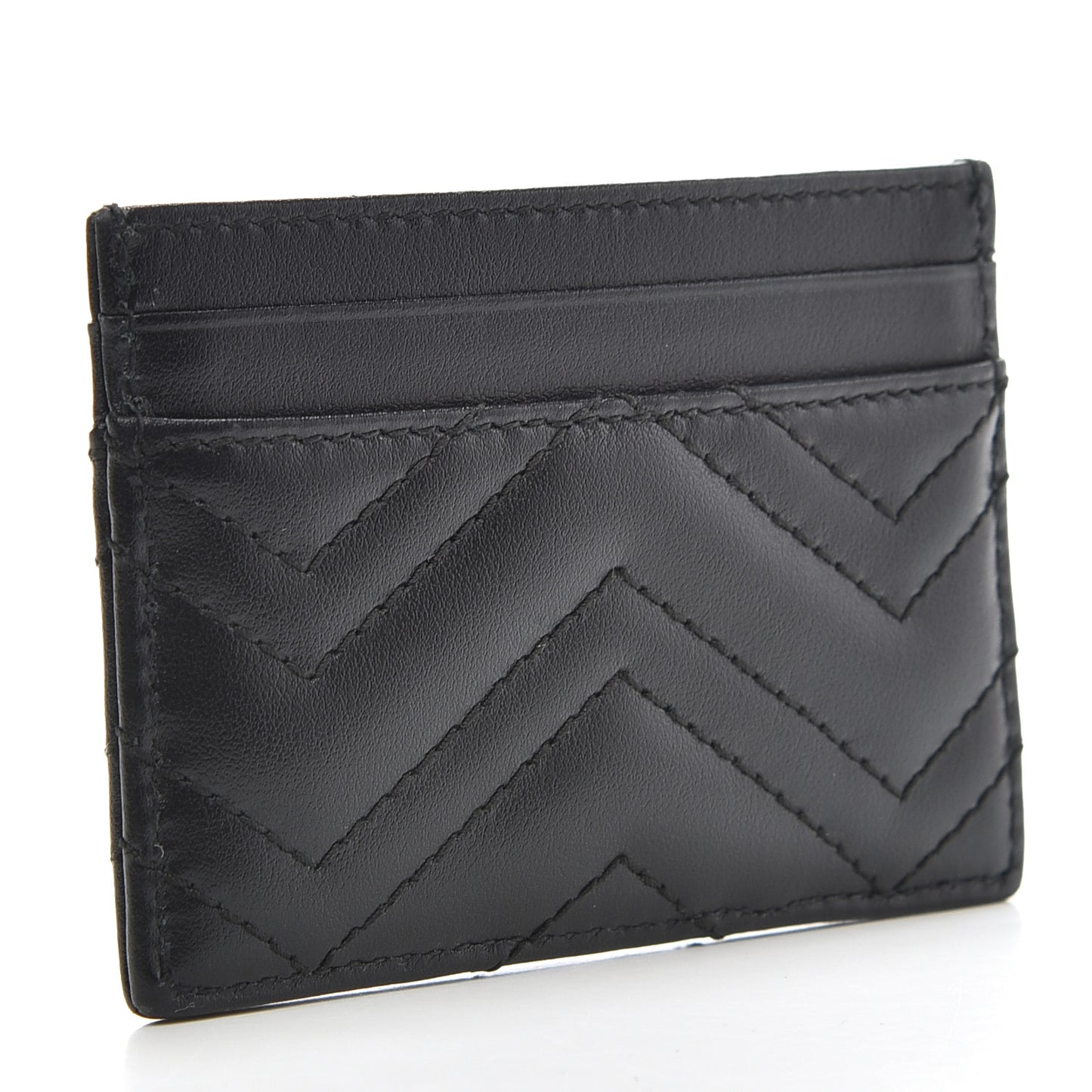 Calfskin Matelasse GG Marmont Card Holder Black