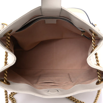 Gucci Calfskin Matelasse Medium GG Marmont Shoulder Tote Bag White 5 of 8