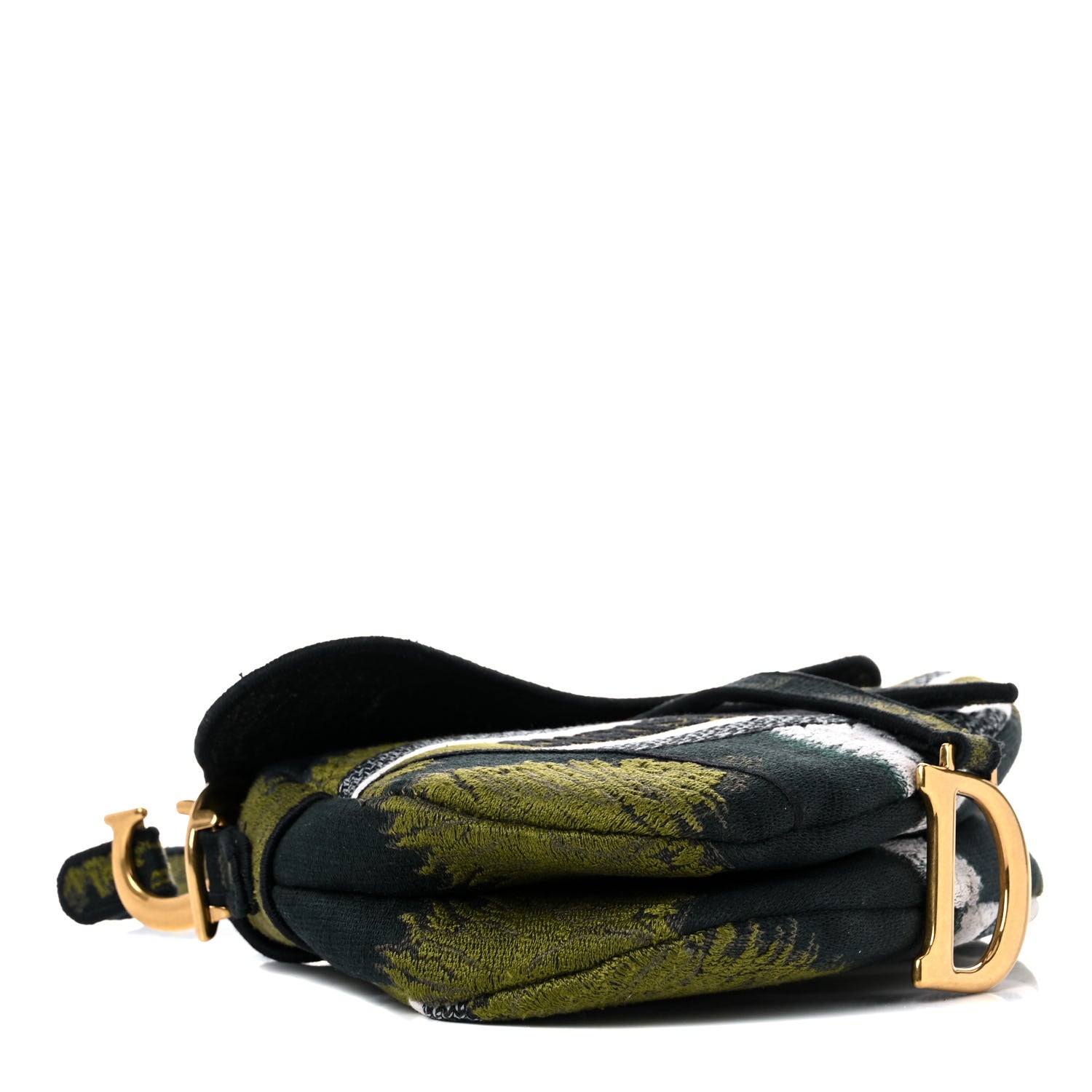 Christian Dior Canvas Embroidered Tie Dye Saddle Bag Green Multicolor 4 of 12