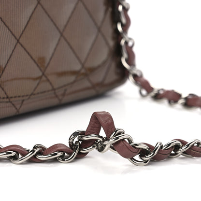 Chanel Striated Patent Quilted Mini Square Flap Pink 14 of 14