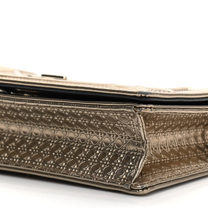 Christian Dior Metallic Patent Micro-Cannage Mini Diorama Flap Bag Gold 9 of 9