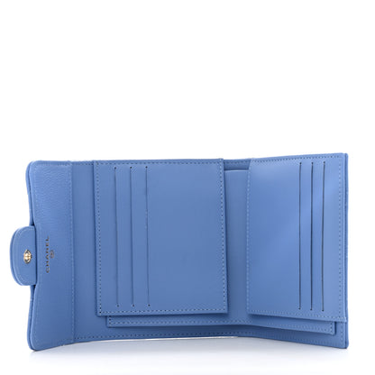 Chanel Caviar Quilted Compact Flap Wallet Blue 5 of 9