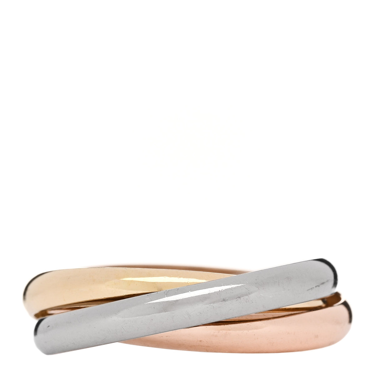 Cartier 18K Pink Yellow White Gold Small Trinity Ring 58 8.25 3 of 5