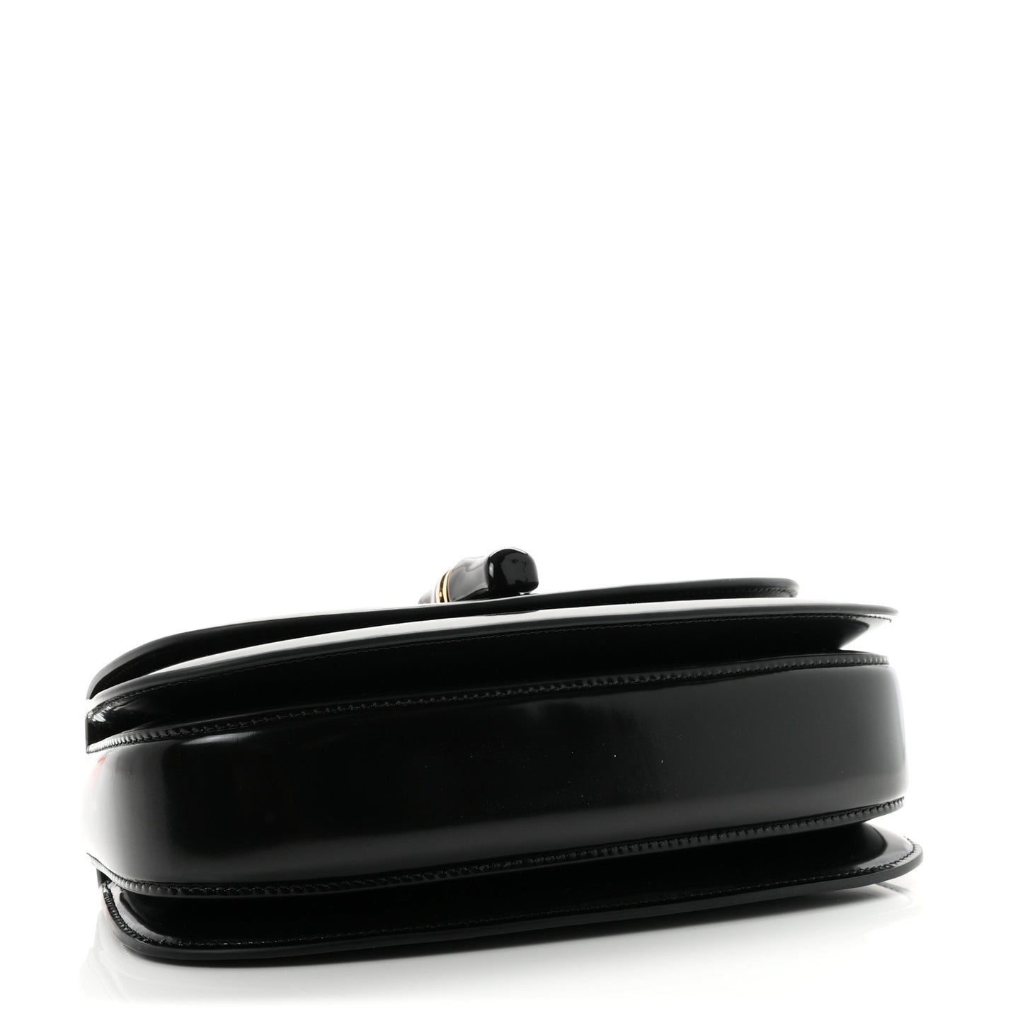 Shiny Polished Calfskin Medium Bamboo Diva Black
