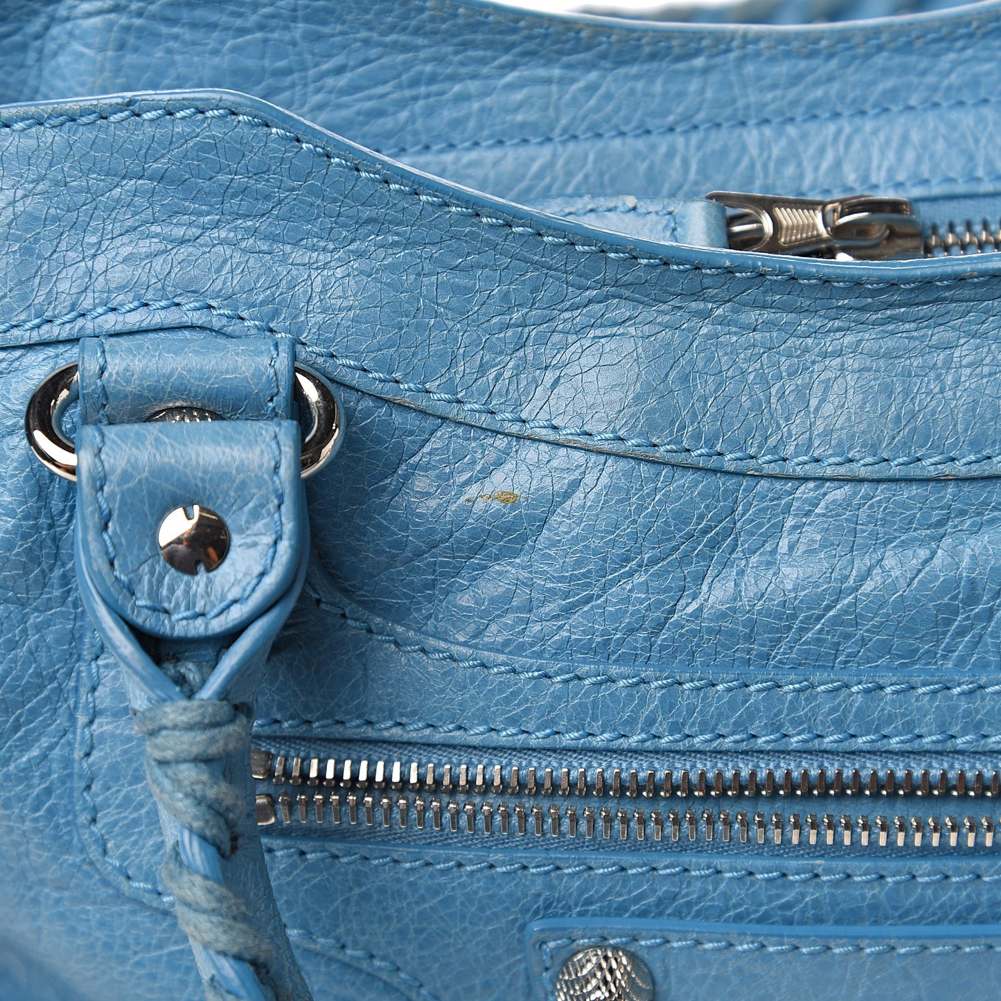 Agneau Giant 12 Silver Hardware Town Bleu Indigo