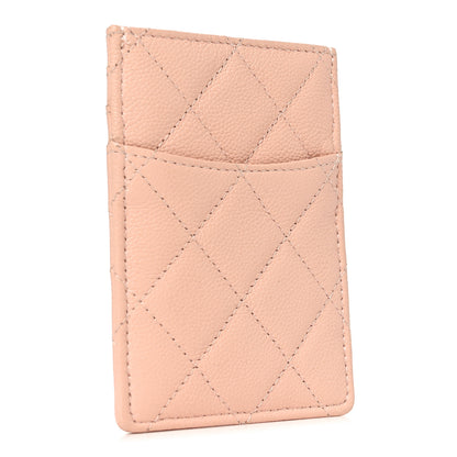 Chanel Caviar Quilted Vertical Card Holder  Light Pink 3 of 8