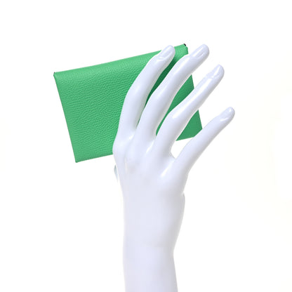 Hermes Epsom Verso Calvi Duo Card Case Vert Comics Vert Fizz 2 of 9