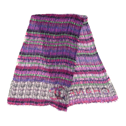 Chanel Cashmere Silk CC Scarf Shawl Multicolor 2 of 3