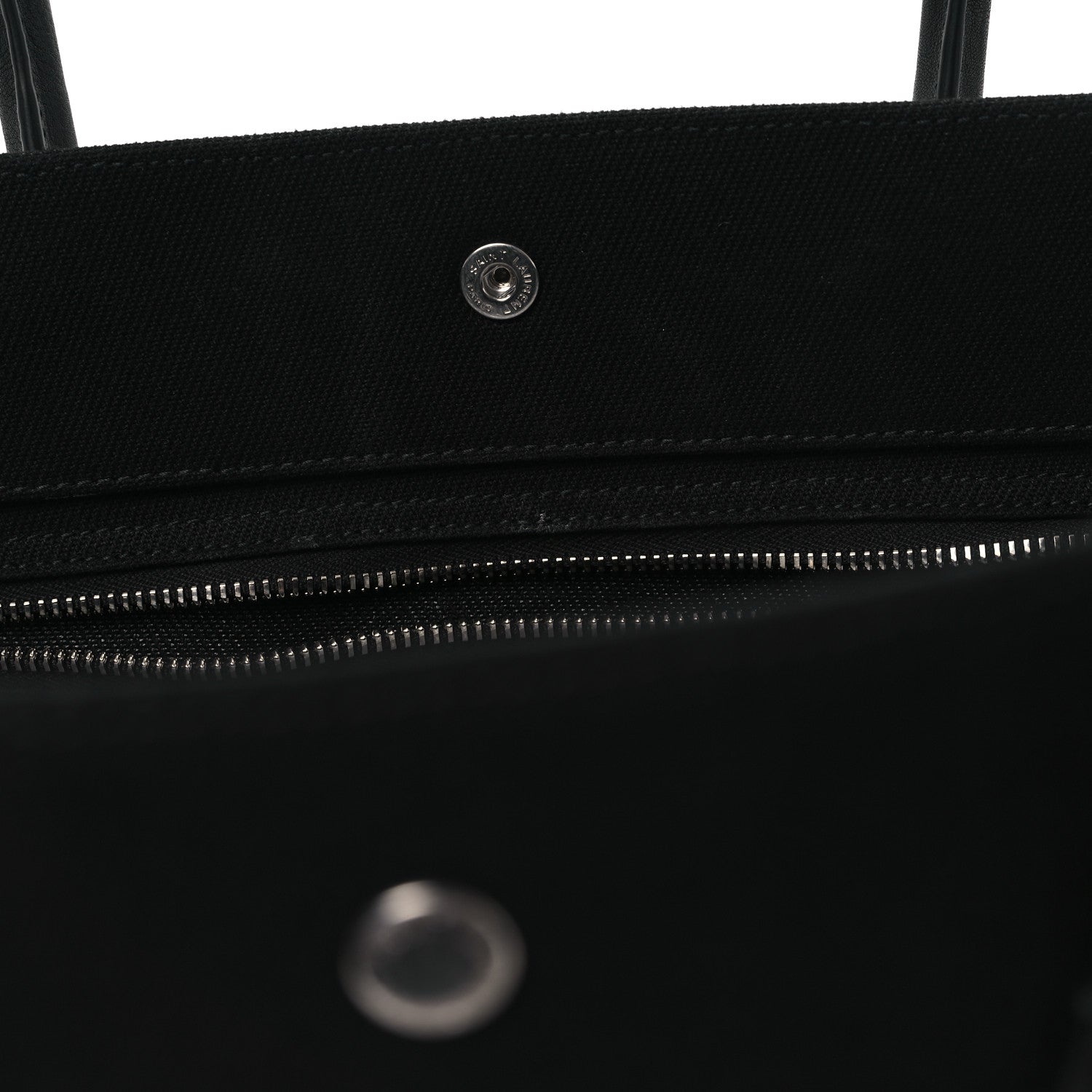 Saint Laurent Linen Calfskin Rive Gauche Tote Black 12 of 12