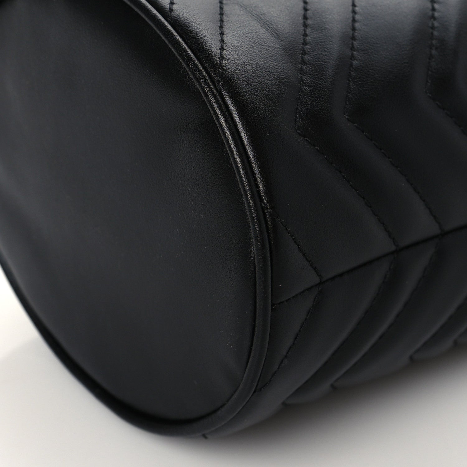 Gucci Calfskin Matelasse Mini GG Marmont 2.0 Bucket Bag Black 9 of 10