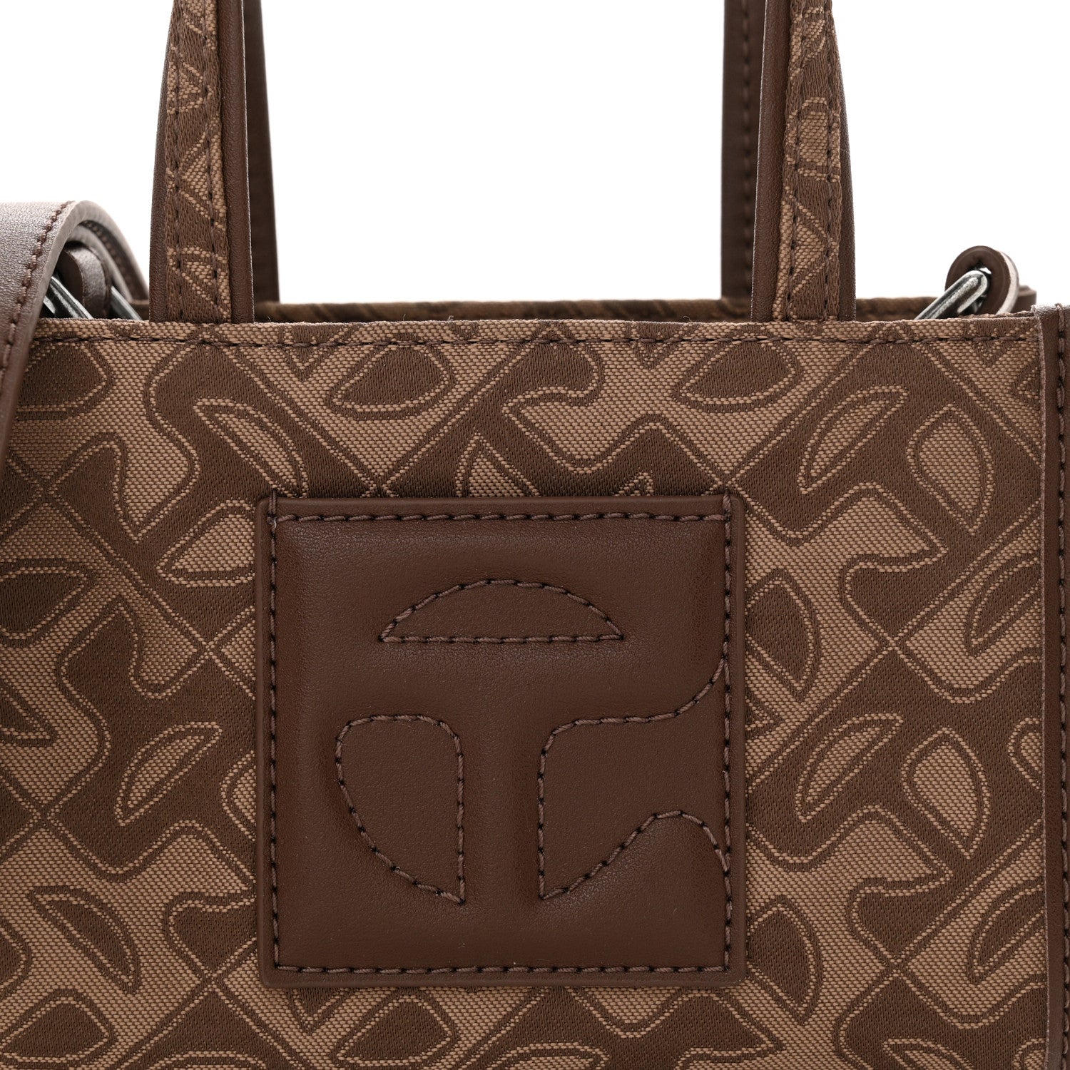 Telfar Monogram Jacquard Small Shopping Bag Chocolate 8 of 10