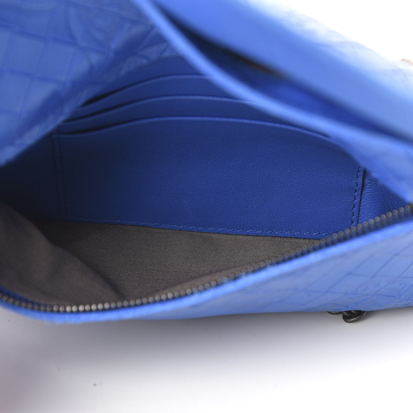 Calfskin Intrecciomirage Embossed Butterfly Small Chain Crossbody Signal Blue