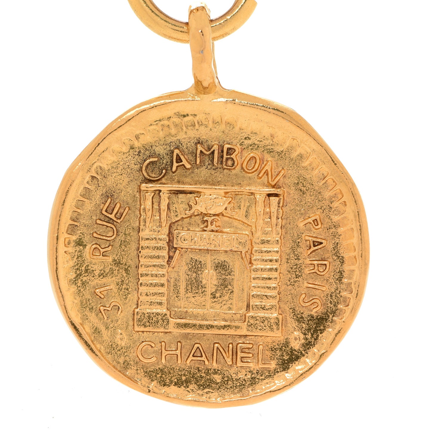 Chain CC Medallion Necklace Gold