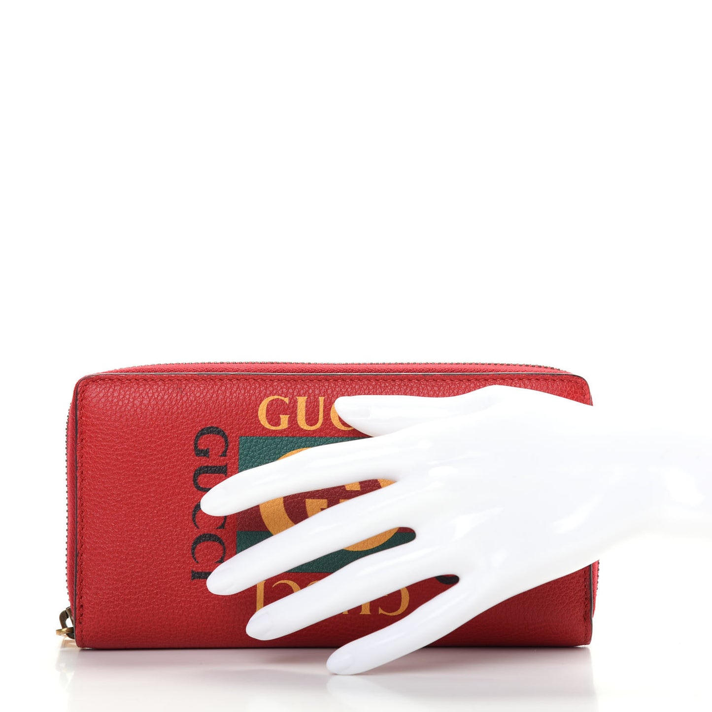 Cripto Calfskin Interlocking G Logo Zip Around Wallet Hibiscus Red Giallo Black Green Red