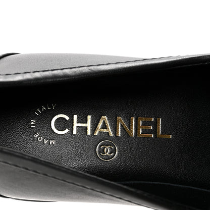 Chanel Crumpled Lambskin Quilted CC Turnlock Loafers 38.5 Black 8 of 10