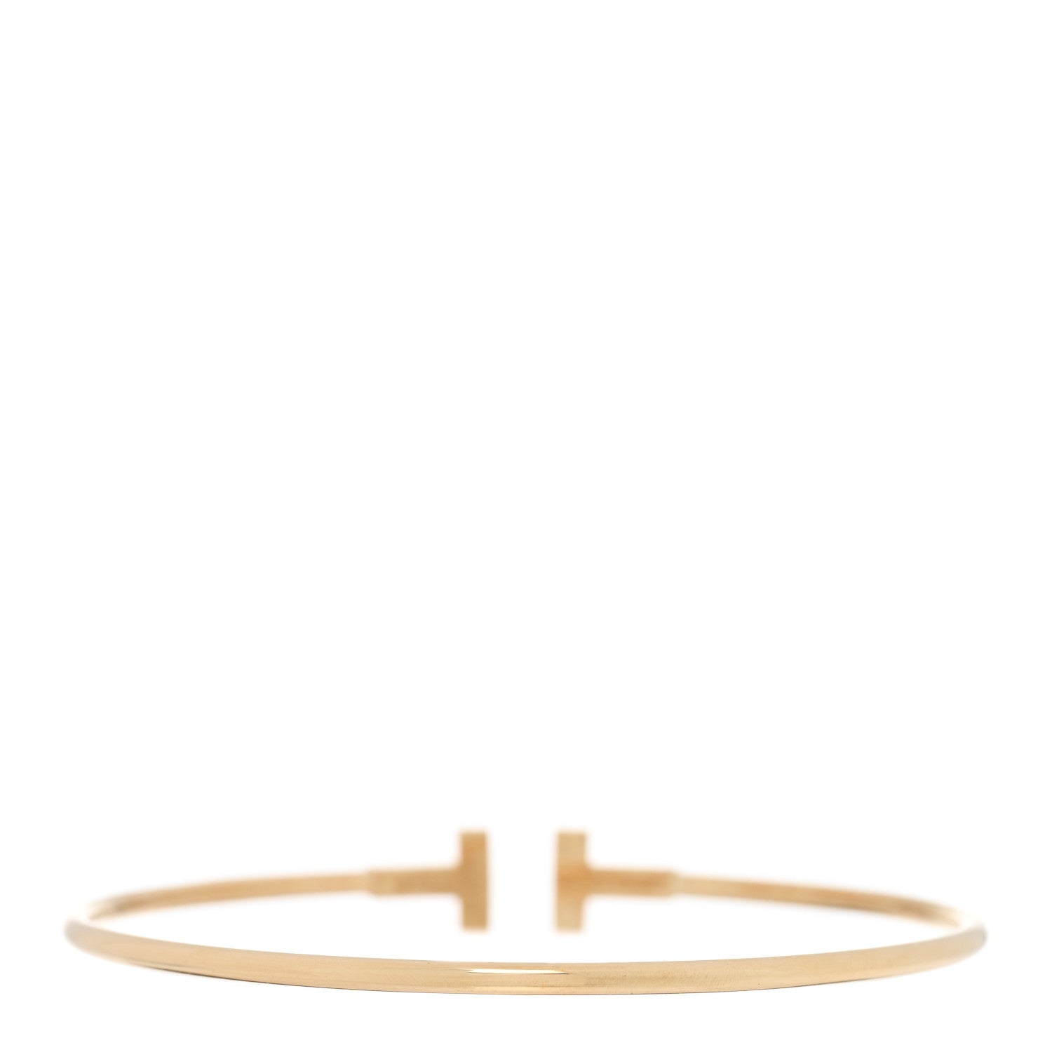 Tiffany 18K Yellow Gold Narrow T Wire Bracelet 2 of 4