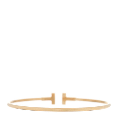 Tiffany 18K Yellow Gold Narrow T Wire Bracelet 2 of 4