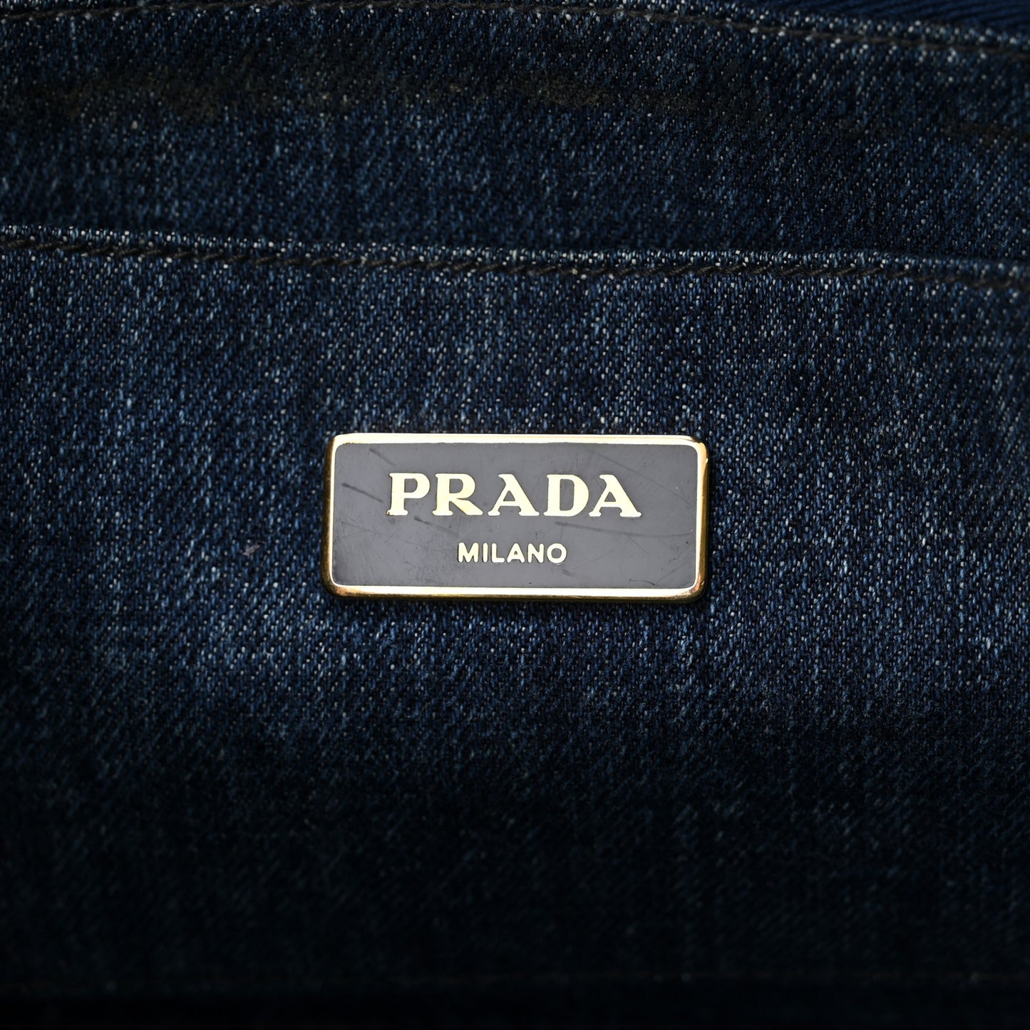 Denim Small Logo Tote Bleu