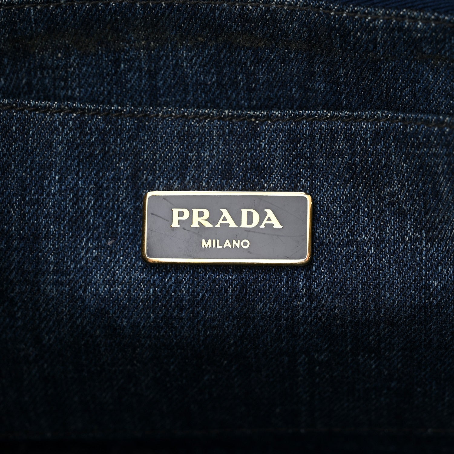 Prada Denim Small Logo Tote Bleu 6 of 11
