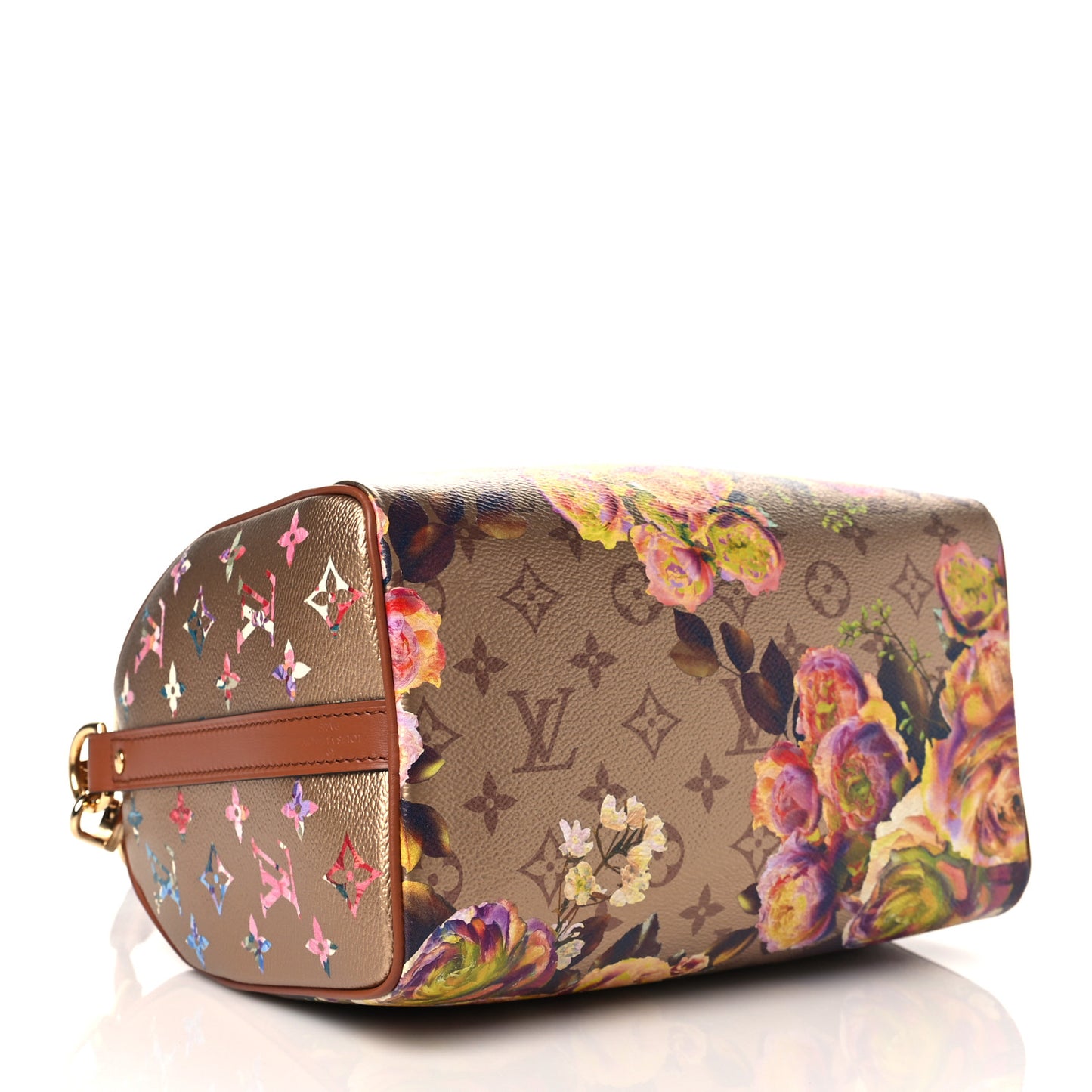 Metallic Monogram LV Garden Speedy Bandouliere 25 Gold