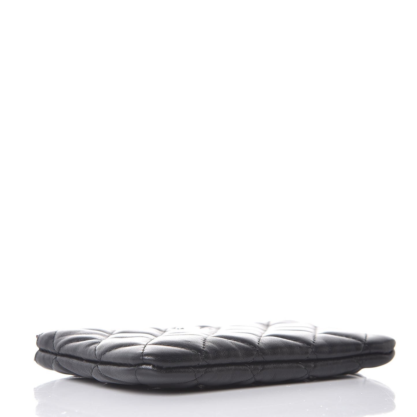 Lambskin Quilted Small Cosmetic Case Black