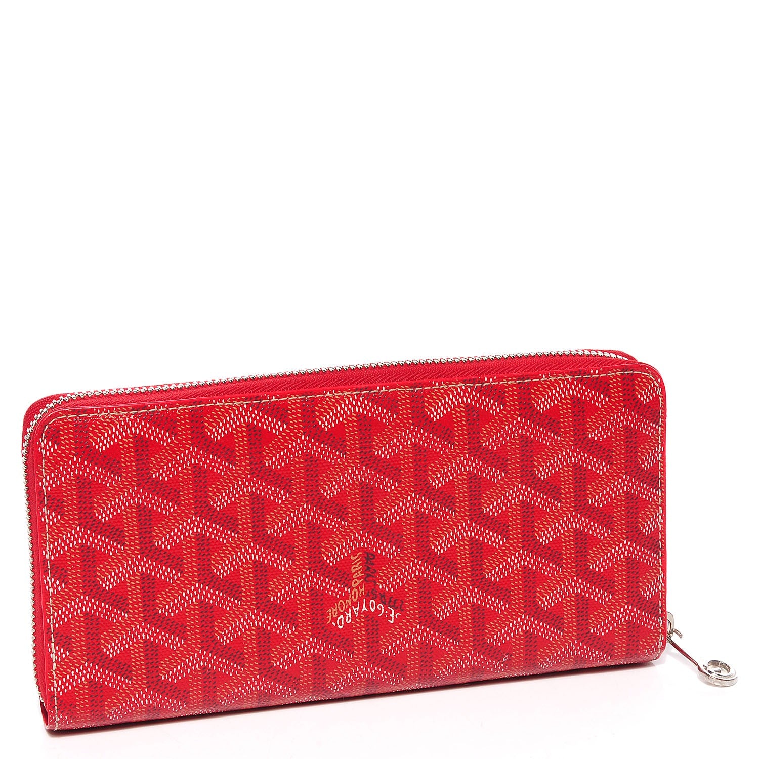 Goyard Goyardine Matignon Zip Around GM Wallet Red 3 of 9