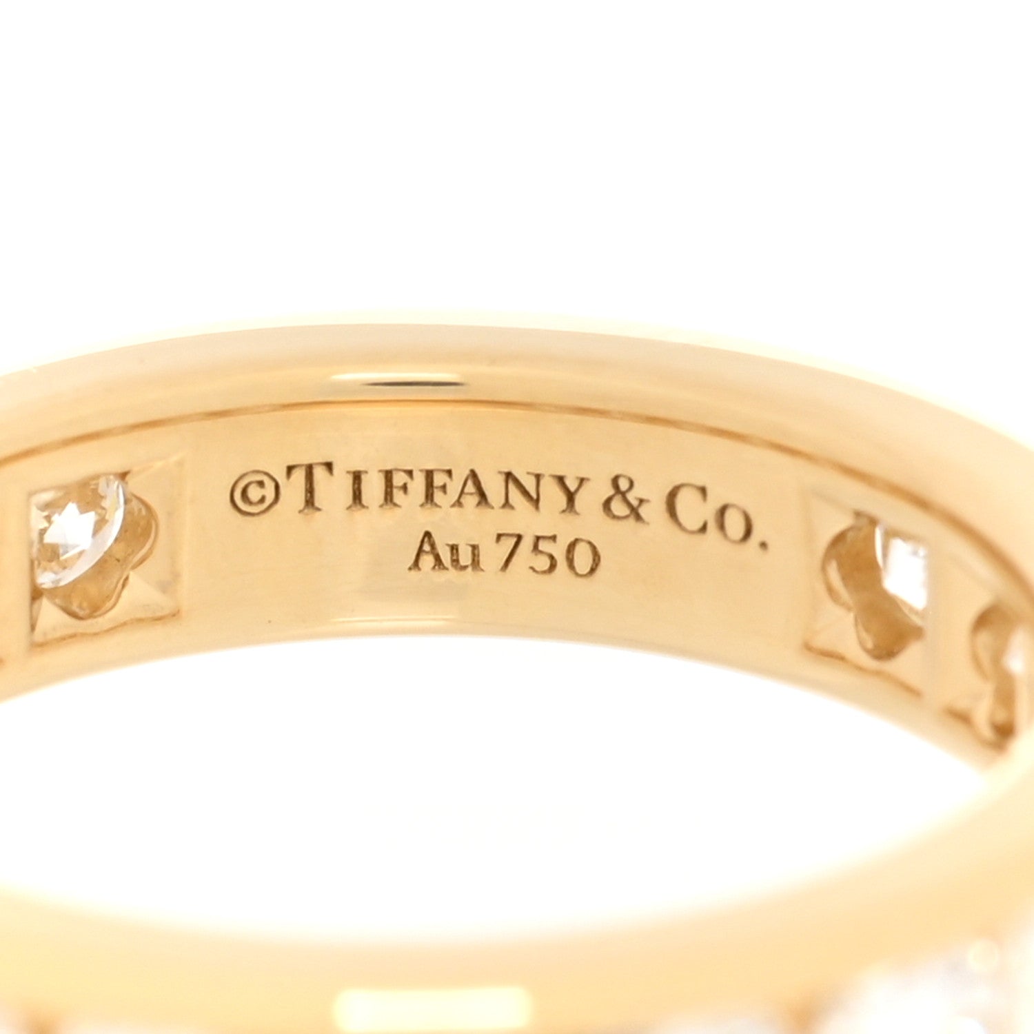 Tiffany 18K Yellow Gold Diamond 4mm Channel Set Band Ring 46 3.75 4 of 6