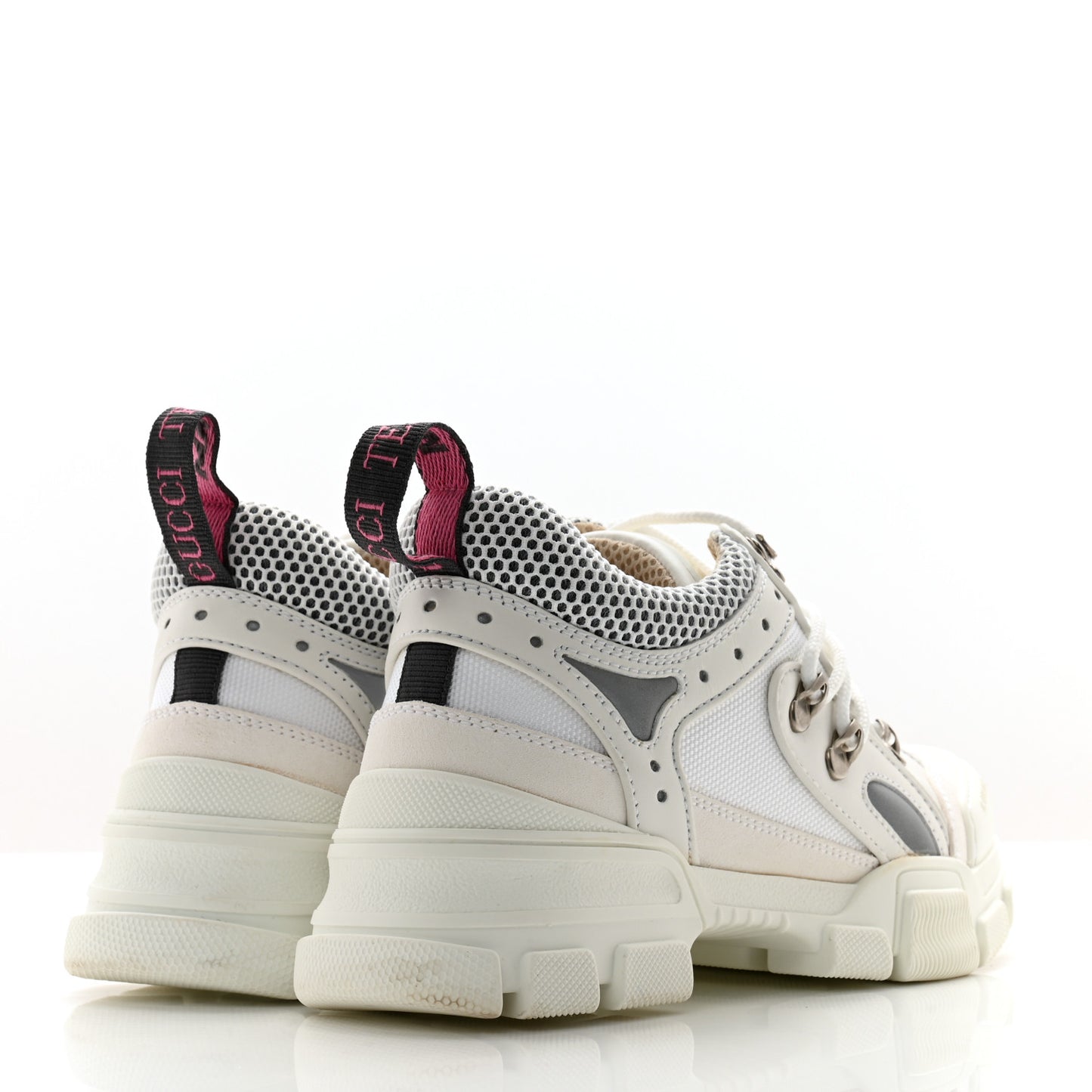X SEGA Mesh Calfskin Suede Womens Flashtrek Sneakers 36 Great White