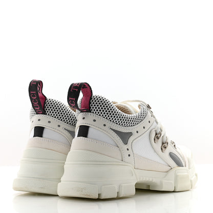Gucci X SEGA Mesh Calfskin Suede Womens Flashtrek Sneakers 36 Great White 3 of 8
