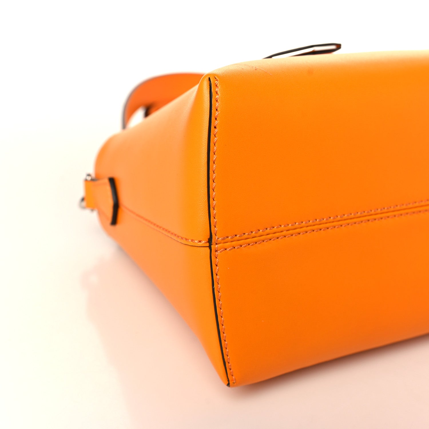 Fendi Vitello King Logo Embossed Medium By The Way Boston Bag Clementine 8 of 10