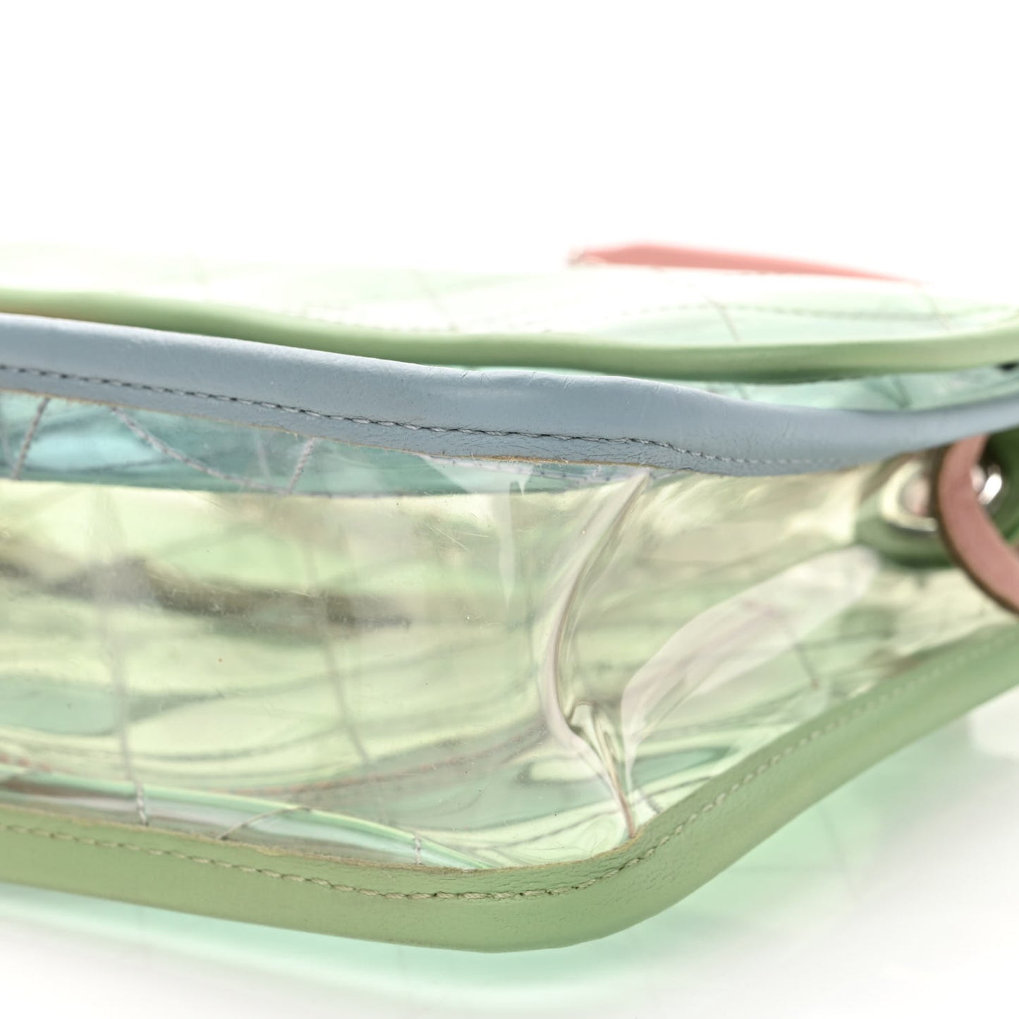 Lambskin PVC Quilted Medium Coco Splash Flap Blue Green