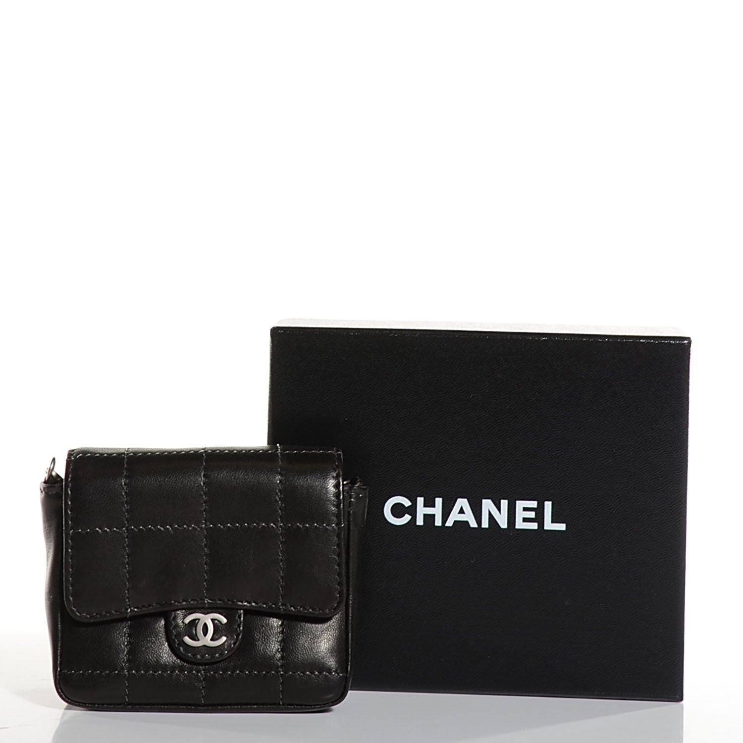 Chanel Lambskin Square Stitched Micro Convertible Flap Belt Bag Black 5 of 10