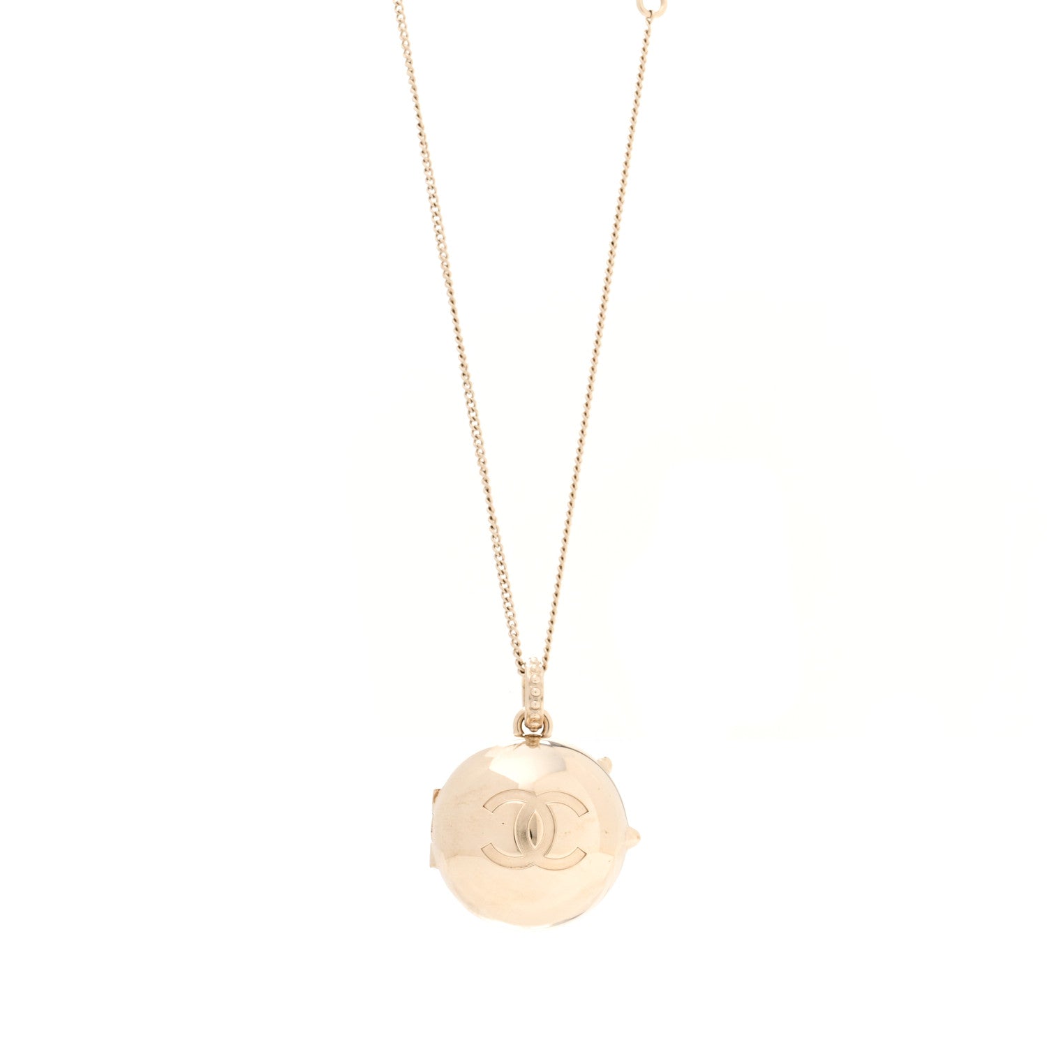 Chanel Metal CC Locket Necklace Gold 1 of 5