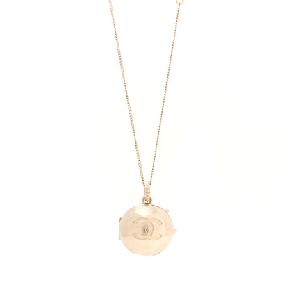 Chanel Metal CC Locket Necklace Gold 1 of 5