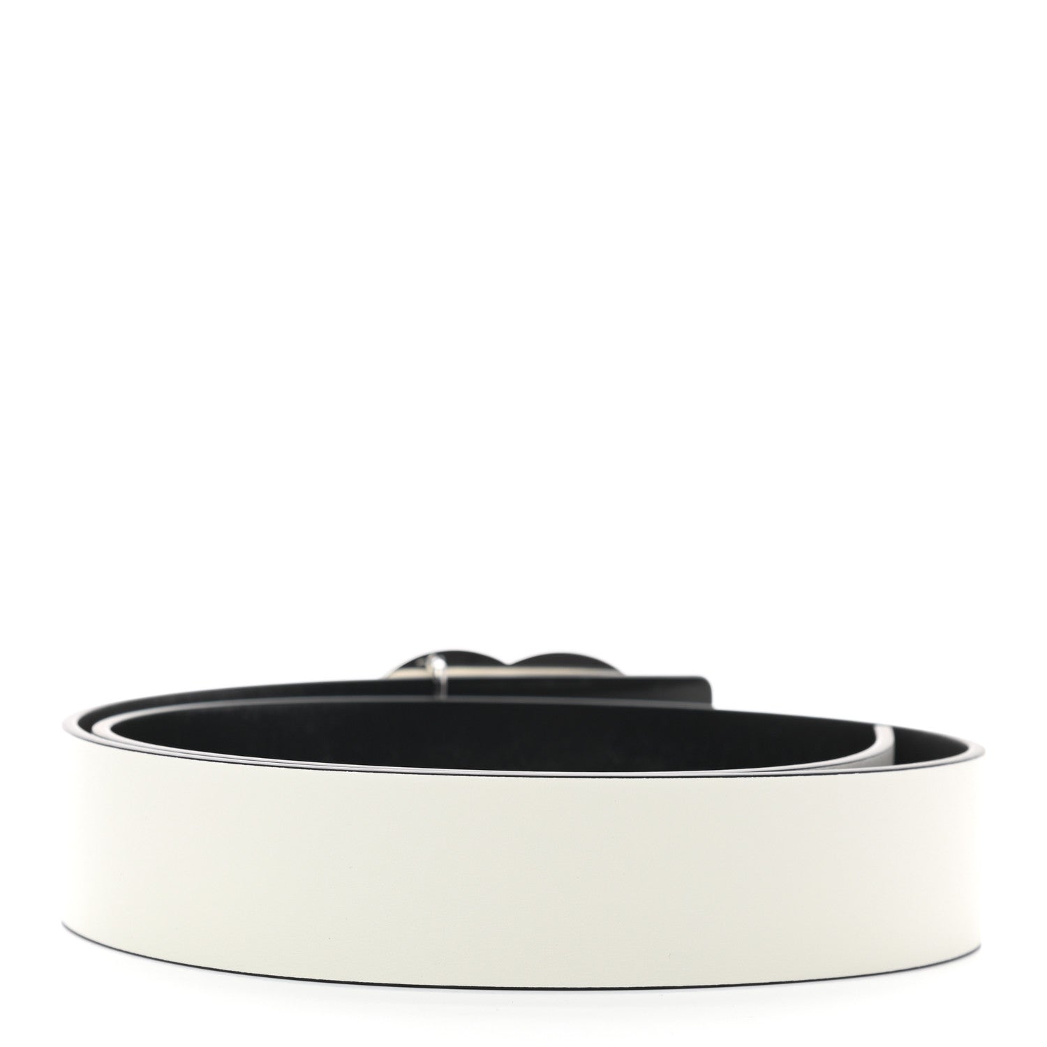 Chanel Calfskin CC Reversible Belt 80 32 White Black 2 of 4