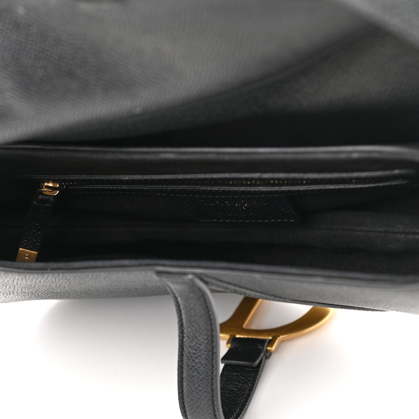 Grained Calfskin Saddle Bag Black