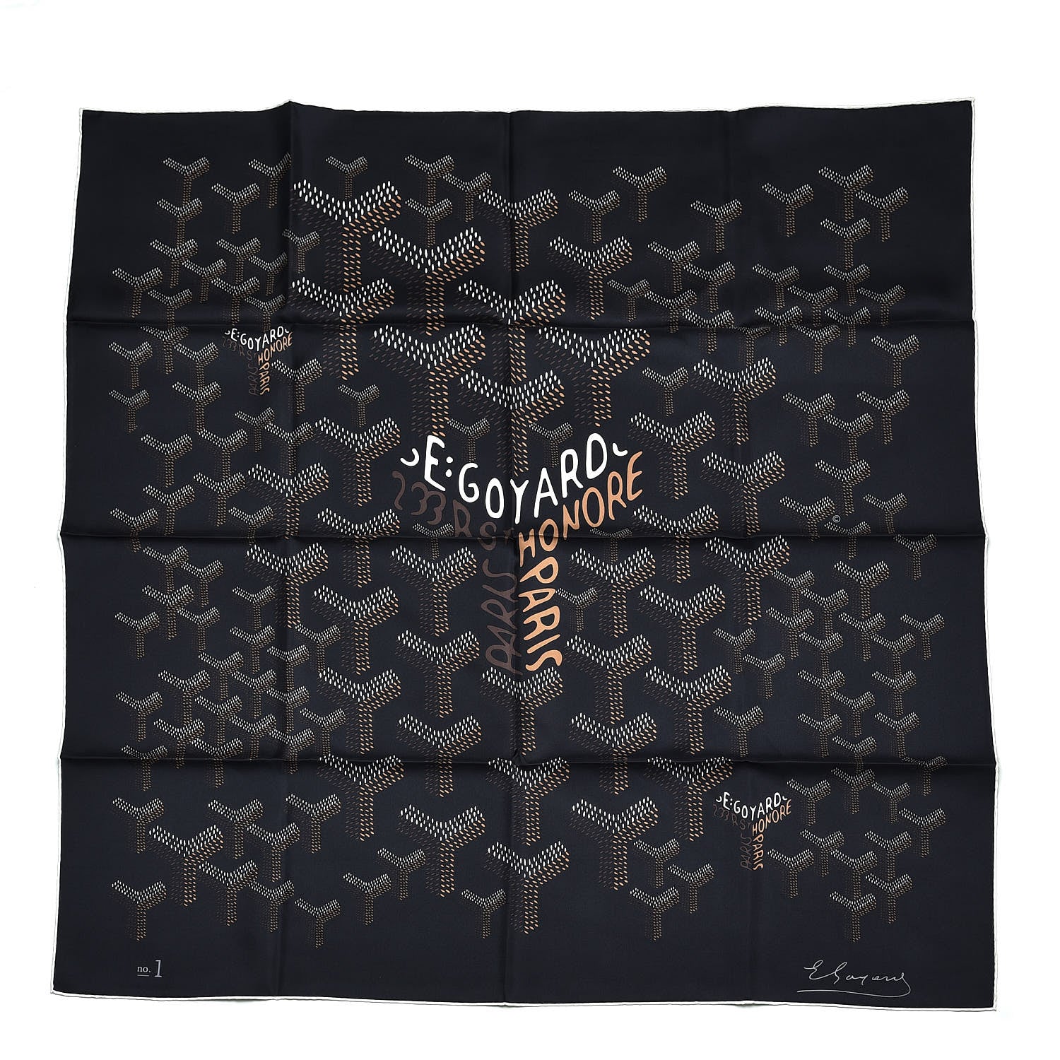Goyard Silk Goyardine Scarf Black 1 of 5