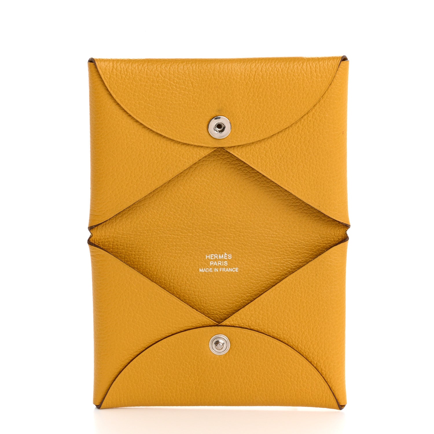 Hermes Evercolor Calvi Card Case Jaune Ambre 5 of 11