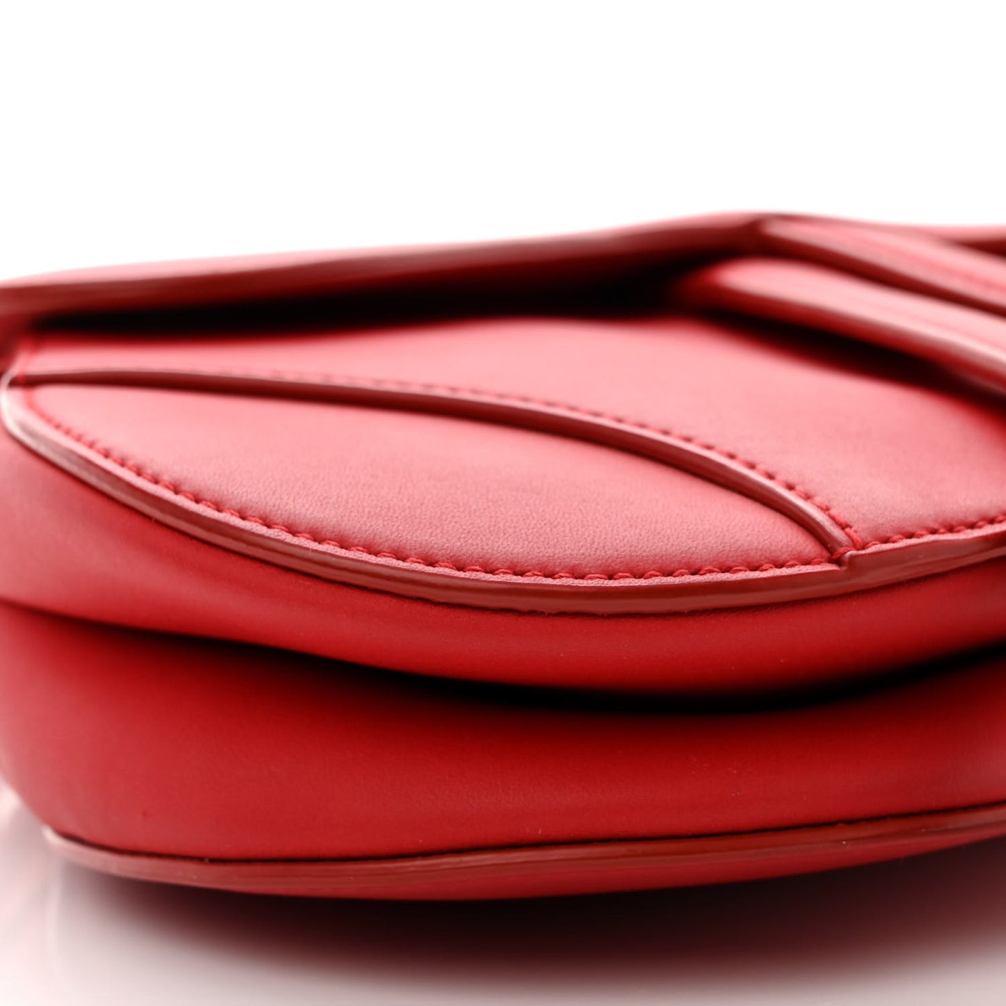 Ultra Matte Calfskin Mini Saddle Bag Red