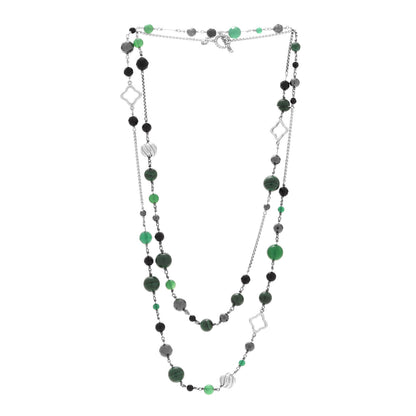 David Yurman Sterling Silver Black Onyx Malachite Chalcedony Hematine Bijoux Necklace 3 of 5