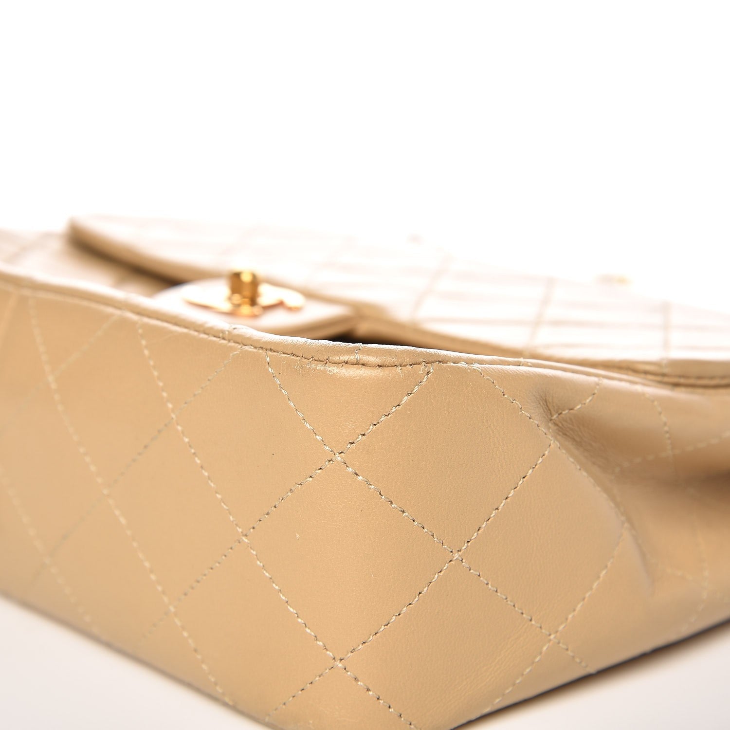 Chanel Lambskin Quilted Small Flap Beige 13 of 15