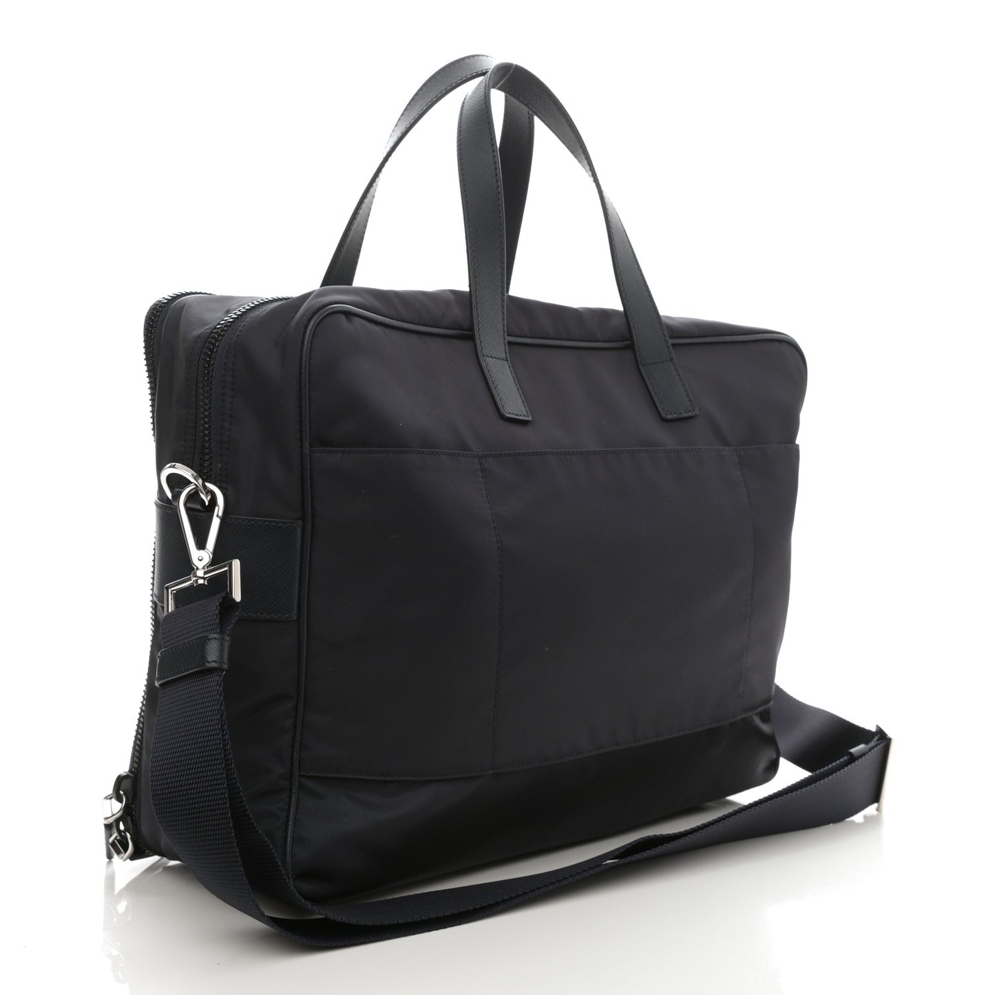 Tessuto Nylon Saffiano Briefcase Navy