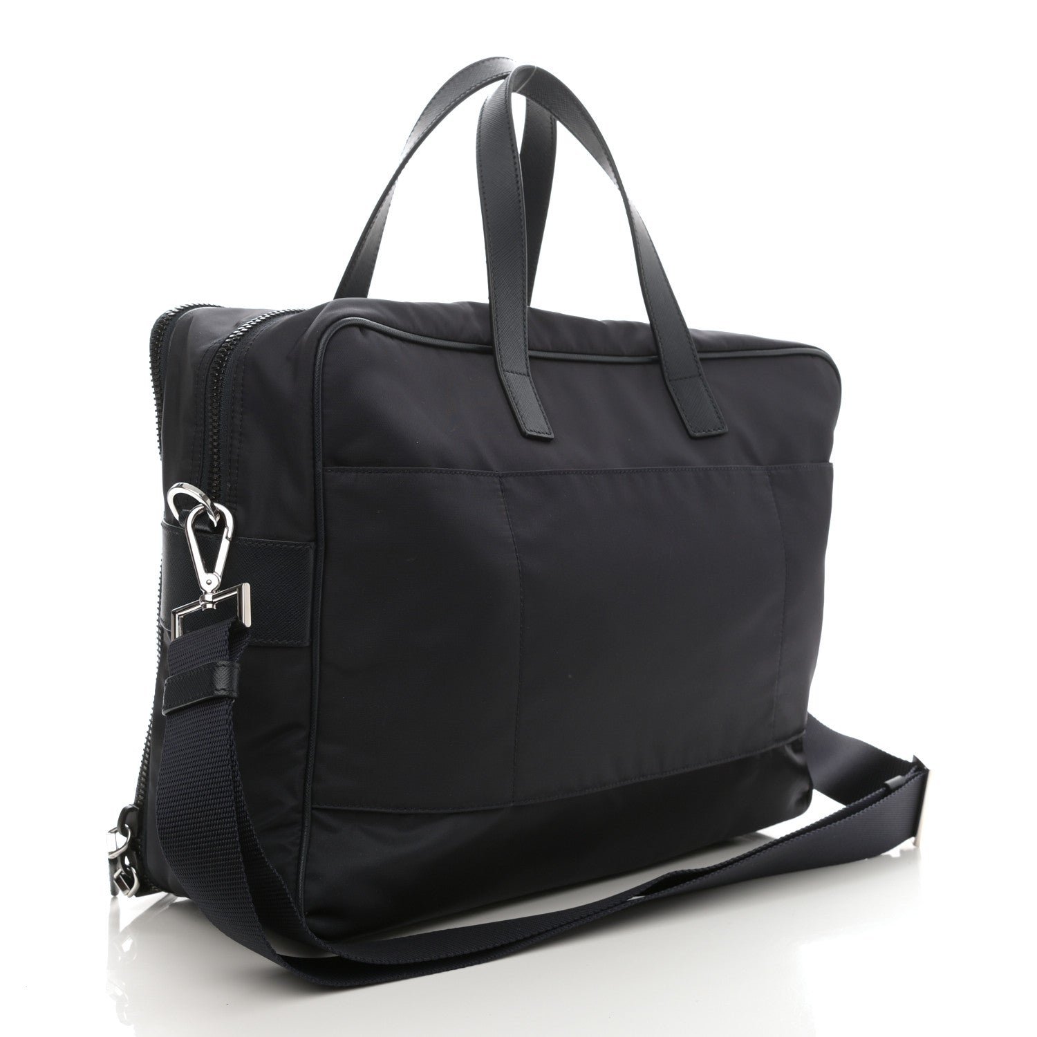Prada Tessuto Nylon Saffiano Briefcase Navy 3 of 9