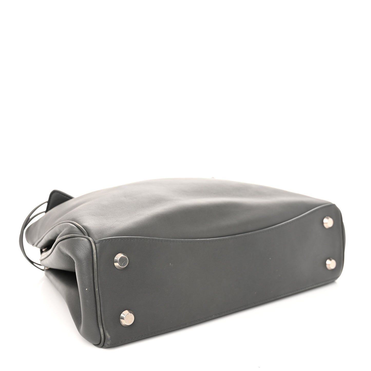 Natural Smooth Calfskin Medium Rodeo Top Handle Handbag Grey