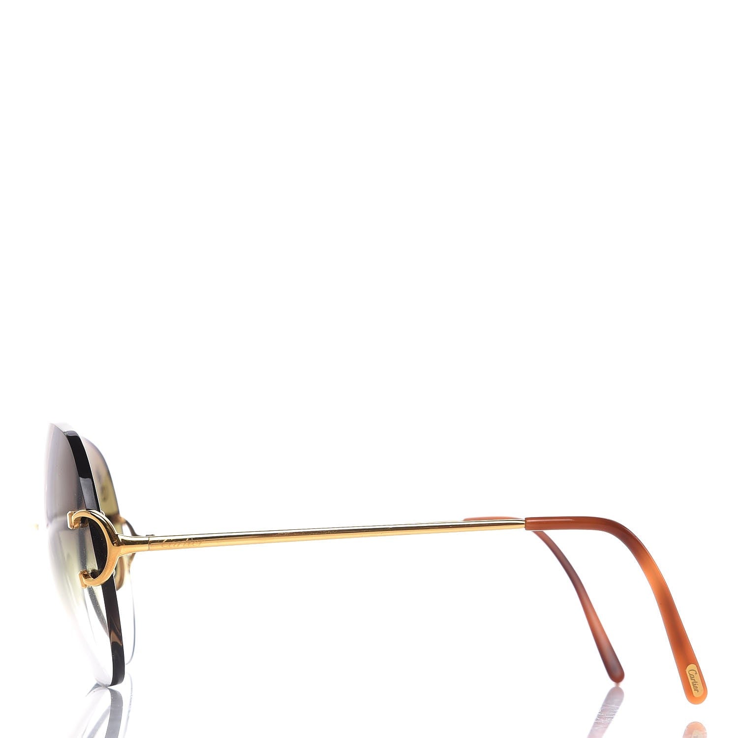 Cartier Metal C Decor 140 Round Sunglasses Gold Brown 4 of 7