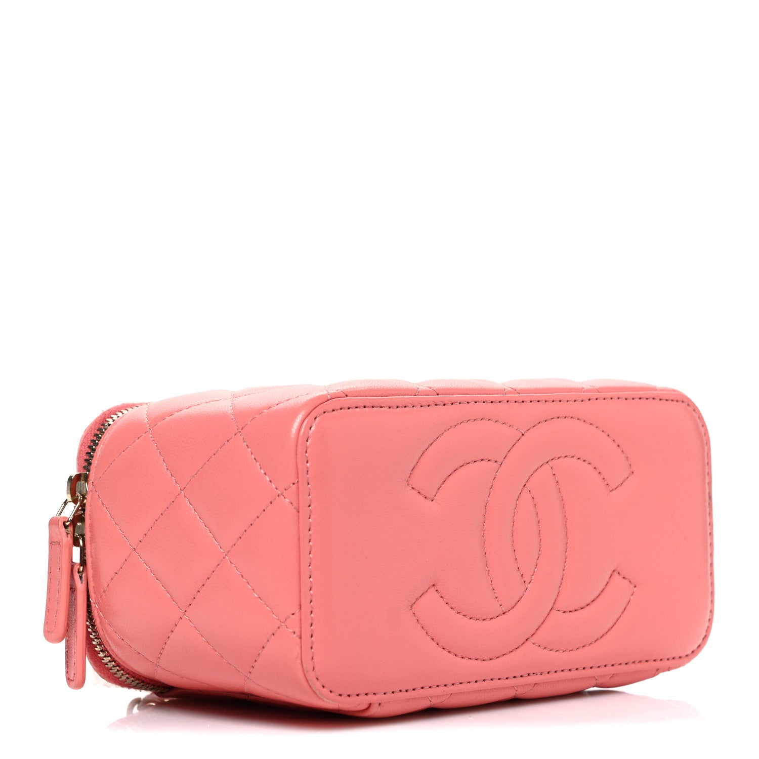 Chanel Lambskin Quilted Small Charming Top Handle Vanity Case With Chain Pink 4 of 11
