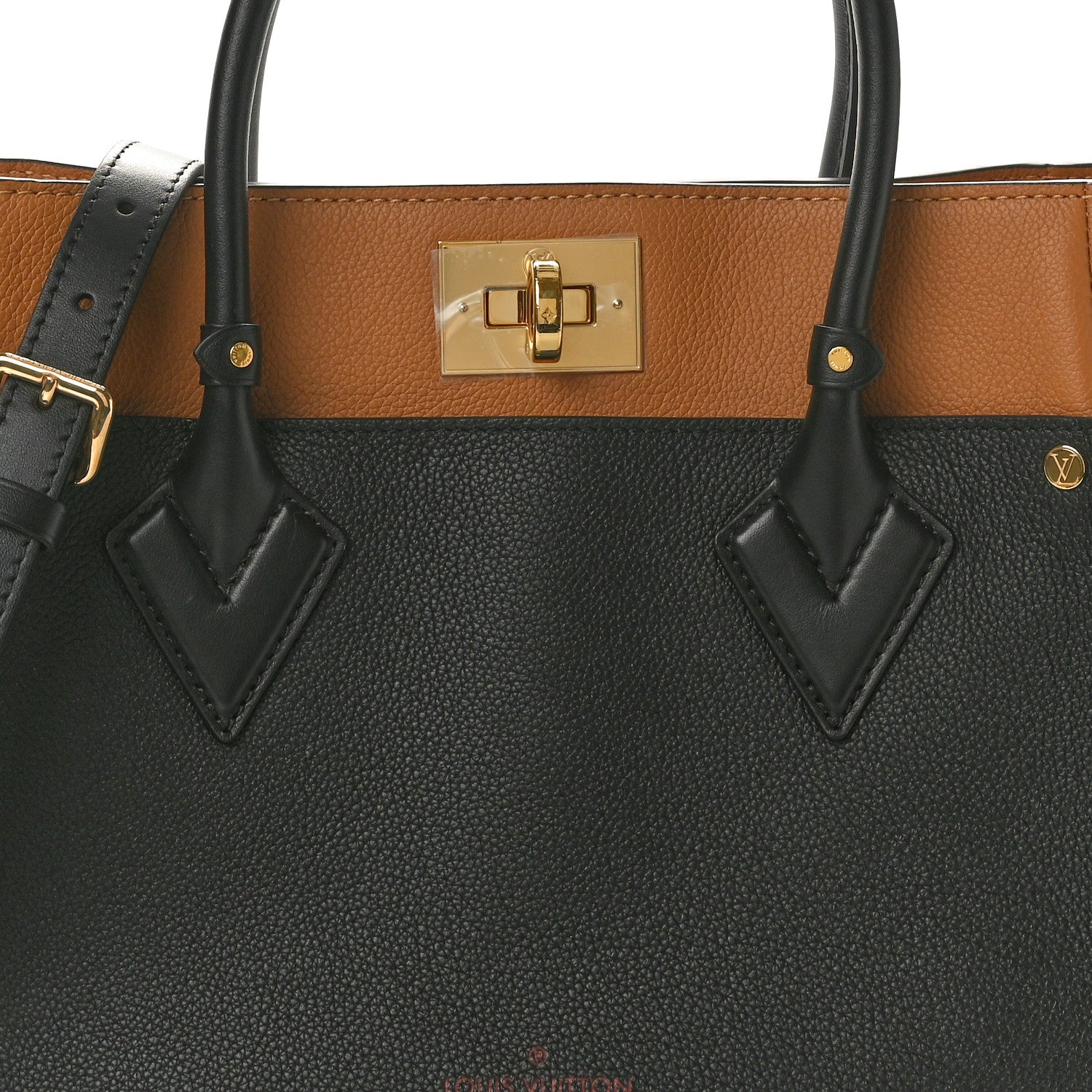 Louis Vuitton Calfskin Monogram On My Side MM Black 7 of 9