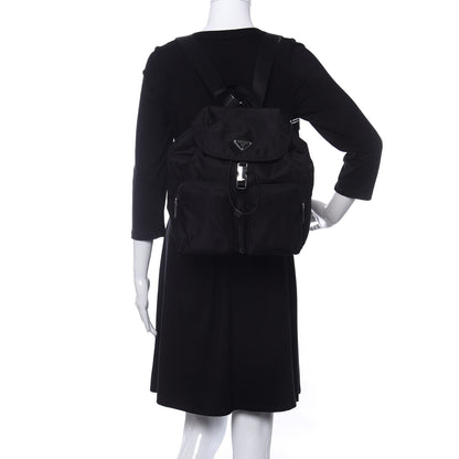 Prada Tessuto Nylon Saffiano Vela Backpack Black 2 of 9