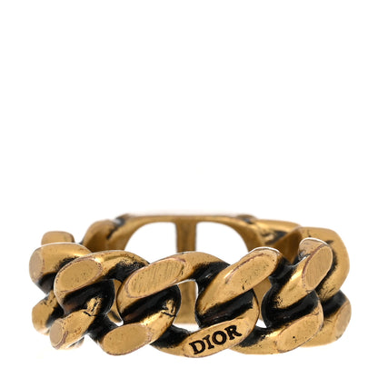 Christian Dior Metal Montaigne 30 Chain Ring 52 6 Antique Gold 3 of 4