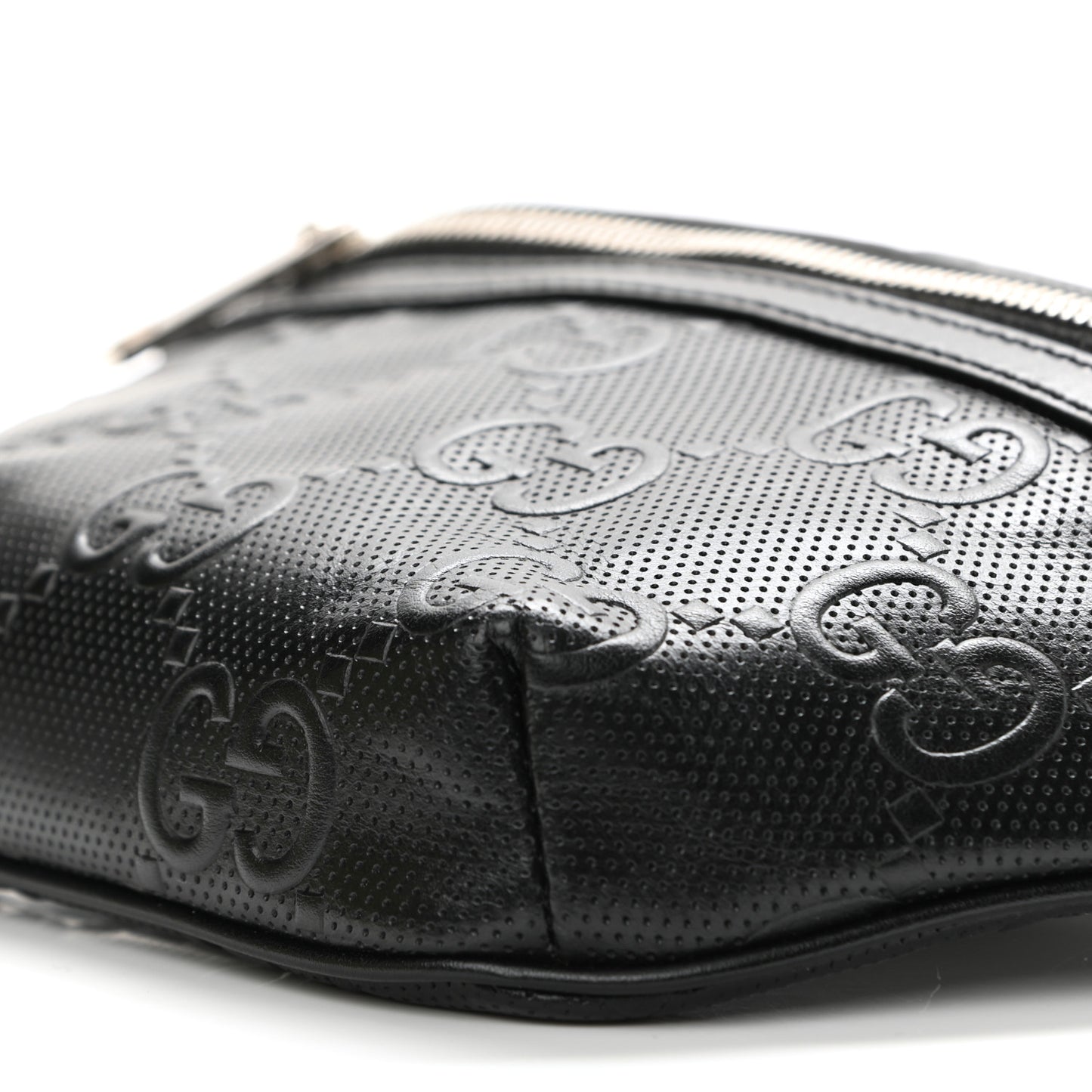 Calfskin GG Tennis Embossed Belt Bag Black